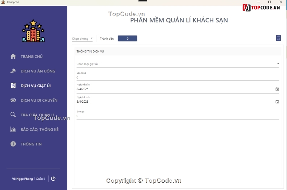 web quản lý,quản lý,website,khách,sạn